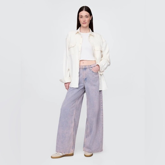 GAP Denim - GAP Baggy Mid Rise Ultrasoft Jeans in Cloud Wash, Sz 26 Reg NWOT